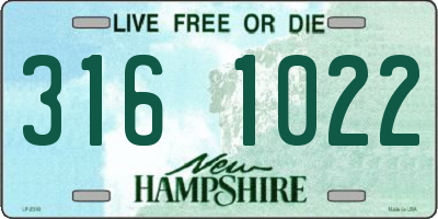 NH license plate 3161022