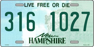 NH license plate 3161027
