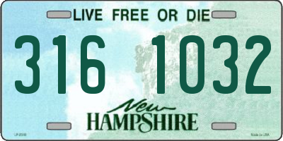 NH license plate 3161032