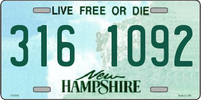 NH license plate 3161092