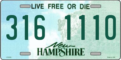 NH license plate 3161110
