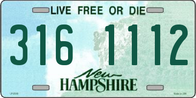 NH license plate 3161112