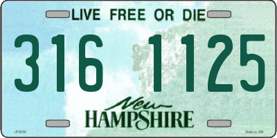 NH license plate 3161125