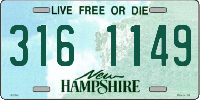 NH license plate 3161149