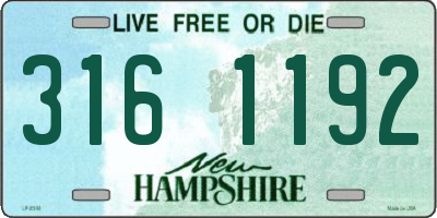 NH license plate 3161192