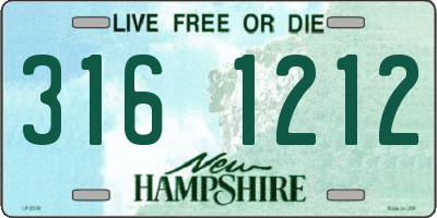 NH license plate 3161212