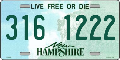 NH license plate 3161222