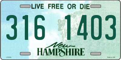 NH license plate 3161403