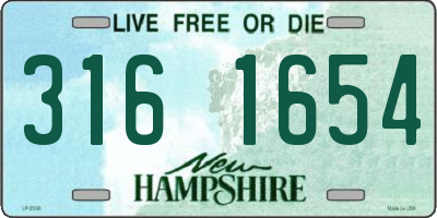 NH license plate 3161654