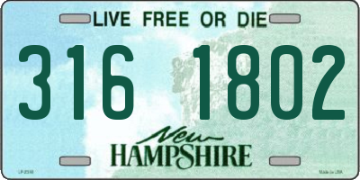 NH license plate 3161802
