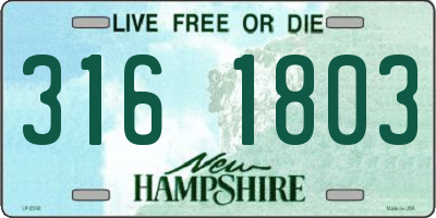 NH license plate 3161803
