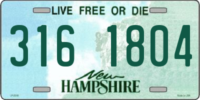 NH license plate 3161804