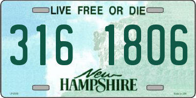 NH license plate 3161806