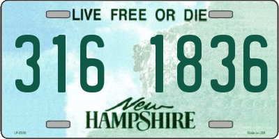 NH license plate 3161836