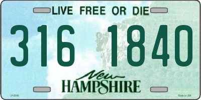 NH license plate 3161840