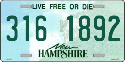 NH license plate 3161892