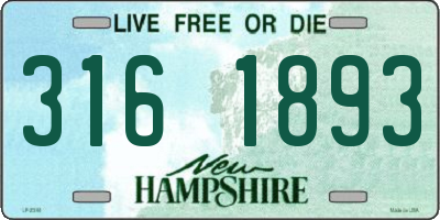 NH license plate 3161893