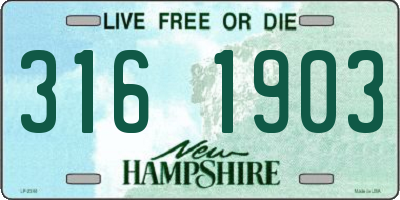 NH license plate 3161903