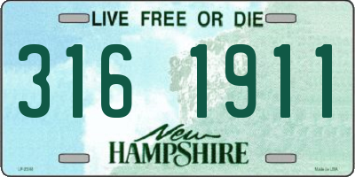 NH license plate 3161911