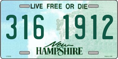 NH license plate 3161912