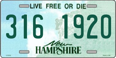 NH license plate 3161920
