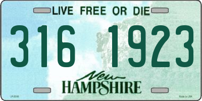 NH license plate 3161923