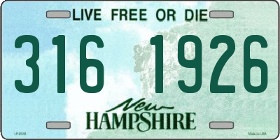 NH license plate 3161926