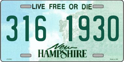 NH license plate 3161930