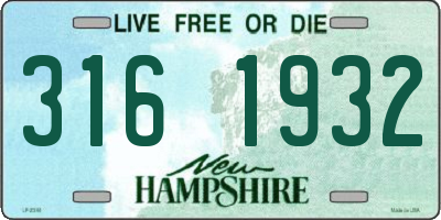 NH license plate 3161932