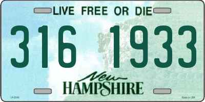 NH license plate 3161933