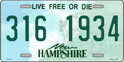 NH license plate 3161934
