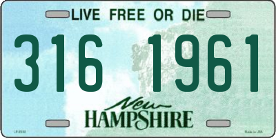 NH license plate 3161961