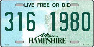 NH license plate 3161980