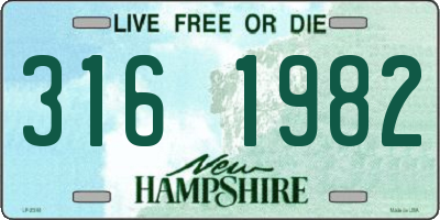 NH license plate 3161982