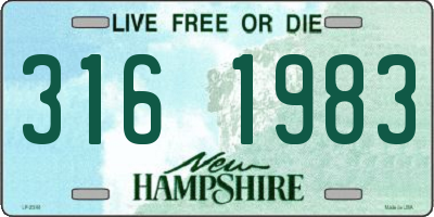 NH license plate 3161983