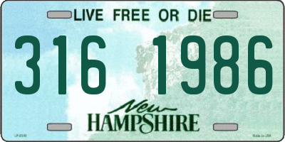 NH license plate 3161986
