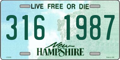 NH license plate 3161987