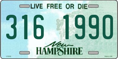 NH license plate 3161990