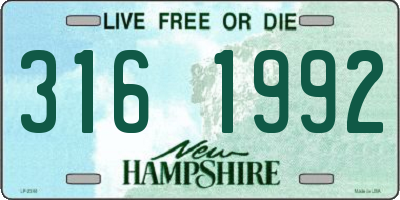 NH license plate 3161992