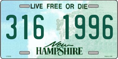 NH license plate 3161996