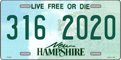 NH license plate 3162020