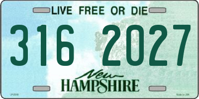 NH license plate 3162027