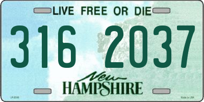 NH license plate 3162037
