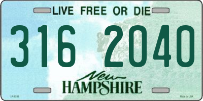 NH license plate 3162040
