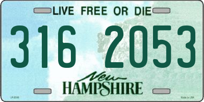 NH license plate 3162053