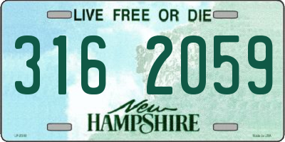 NH license plate 3162059