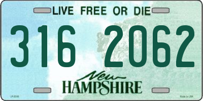 NH license plate 3162062