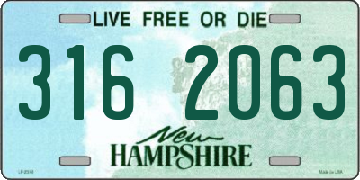 NH license plate 3162063