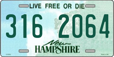 NH license plate 3162064