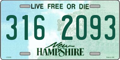 NH license plate 3162093